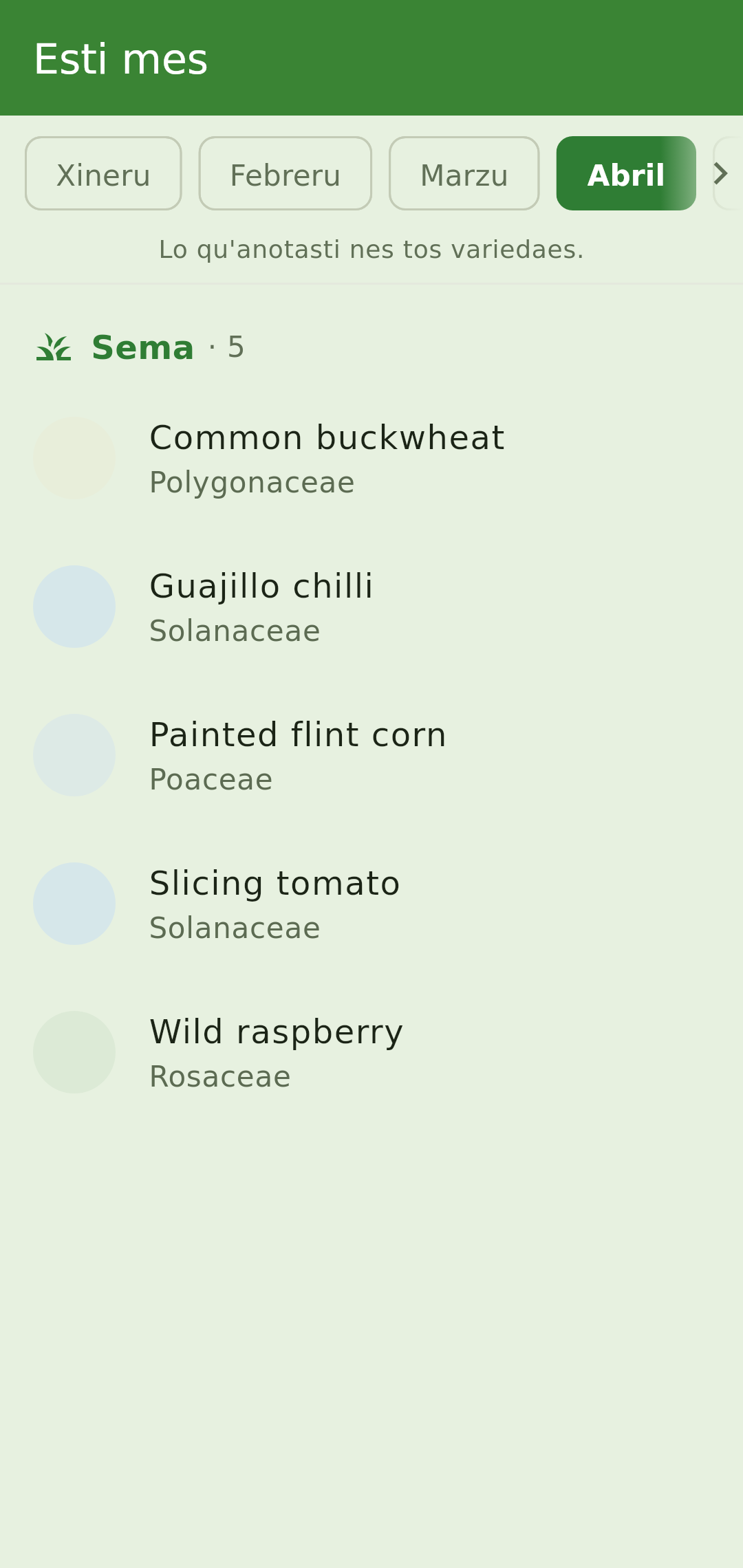 Tane calendar