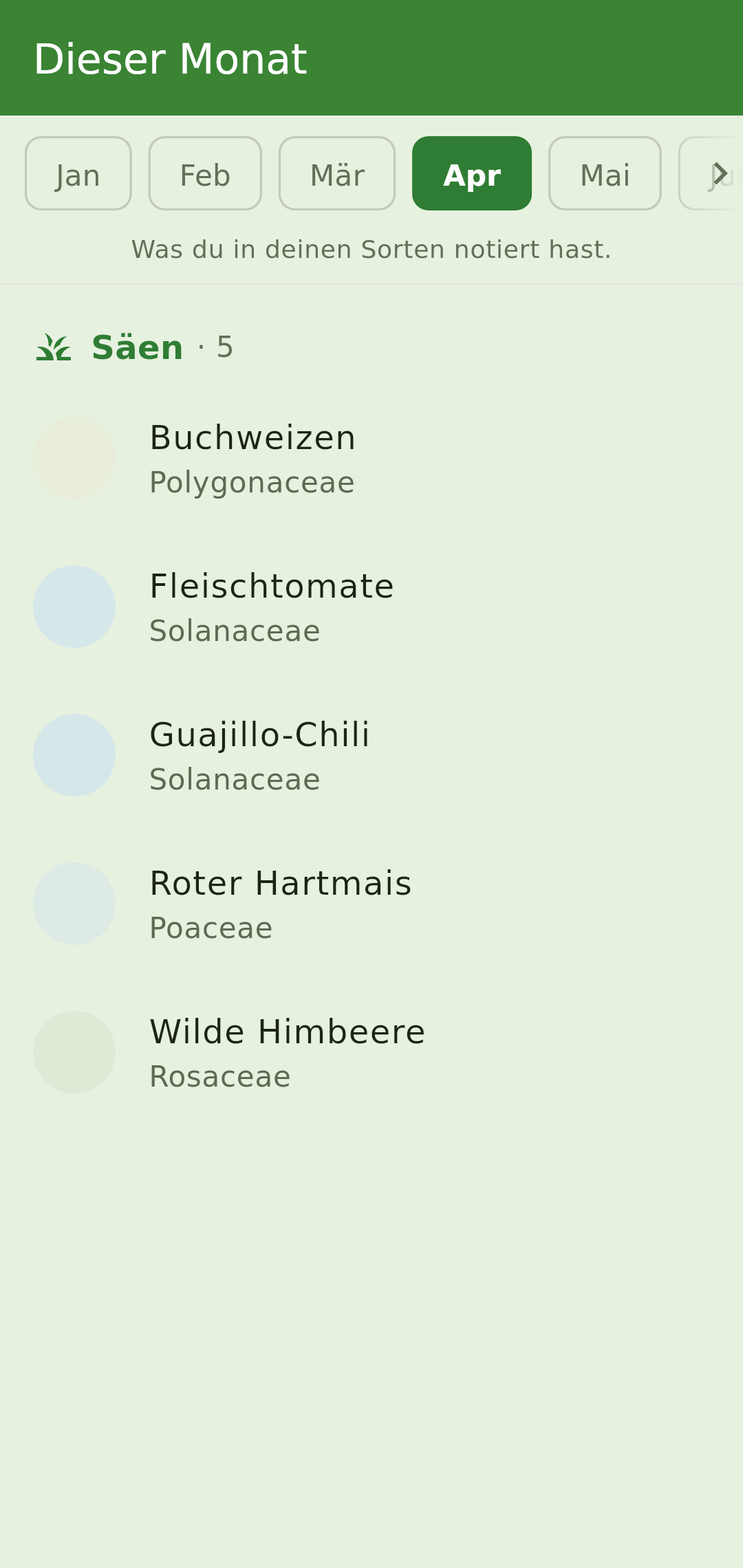 Tane calendar