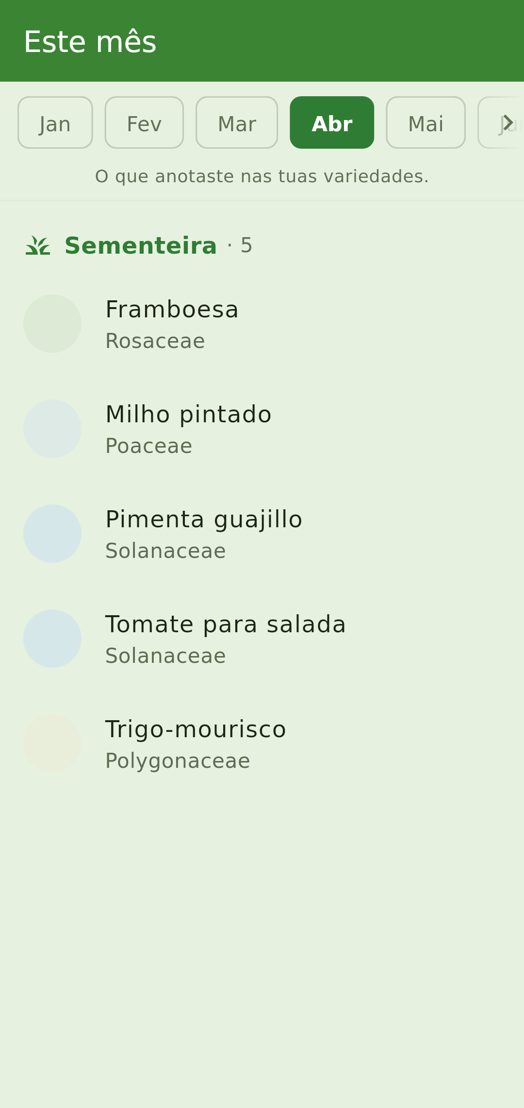 Tane calendar