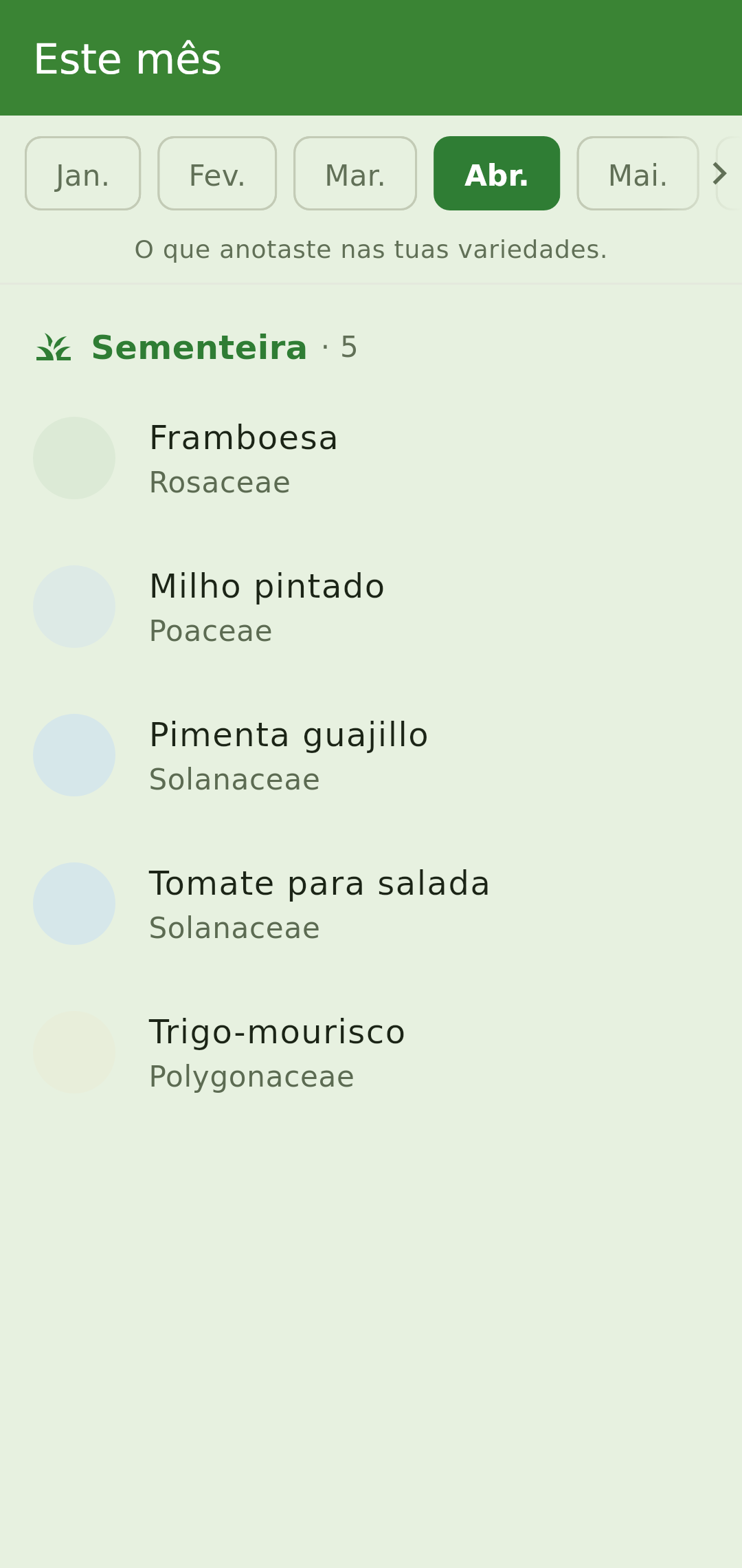 Tane calendar